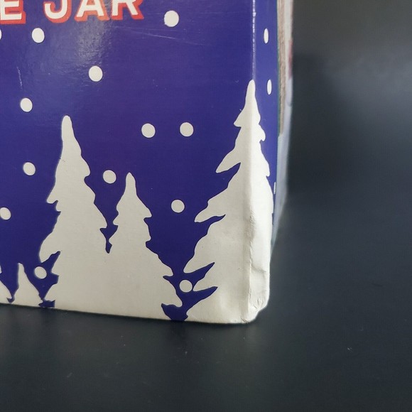 Vtg Santa Bear Cookie Jar Teddies Riding Candy Cane Sleigh Sled on Snowball NOS - Picture 9 of 9